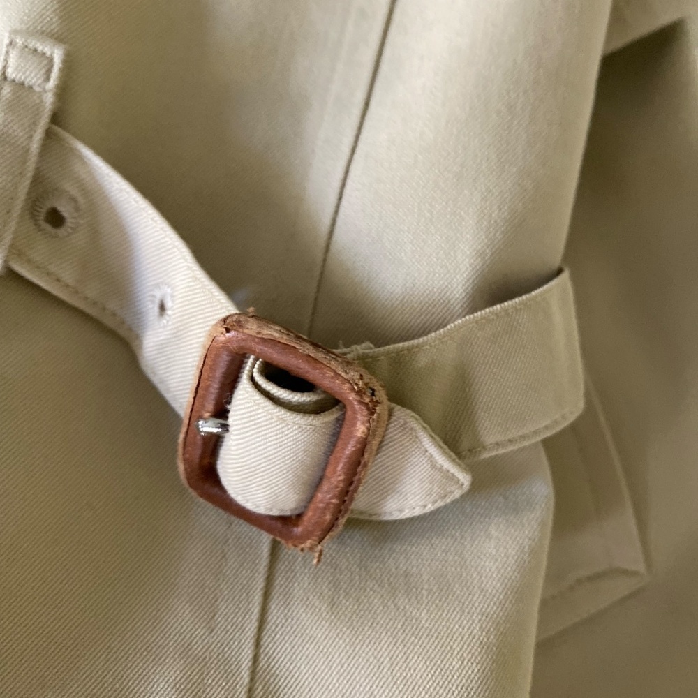 Vintage Burberry Trench Coat Women 10 Long; Beige Belted Lined Burberrys - Picture 6 of 16
